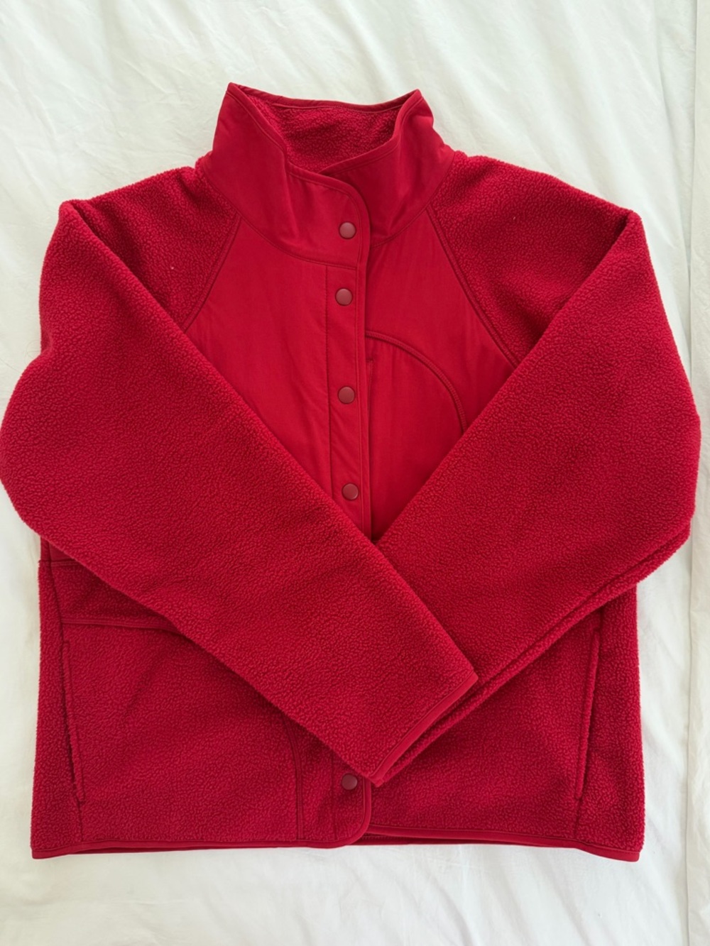 Women's Gap Red Fleece Snap-Front Jacket